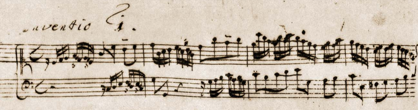 バッハ(1730年頃活躍)の手書きの楽譜は、現代の人にとってもそれほど違和感なく読むことができます。